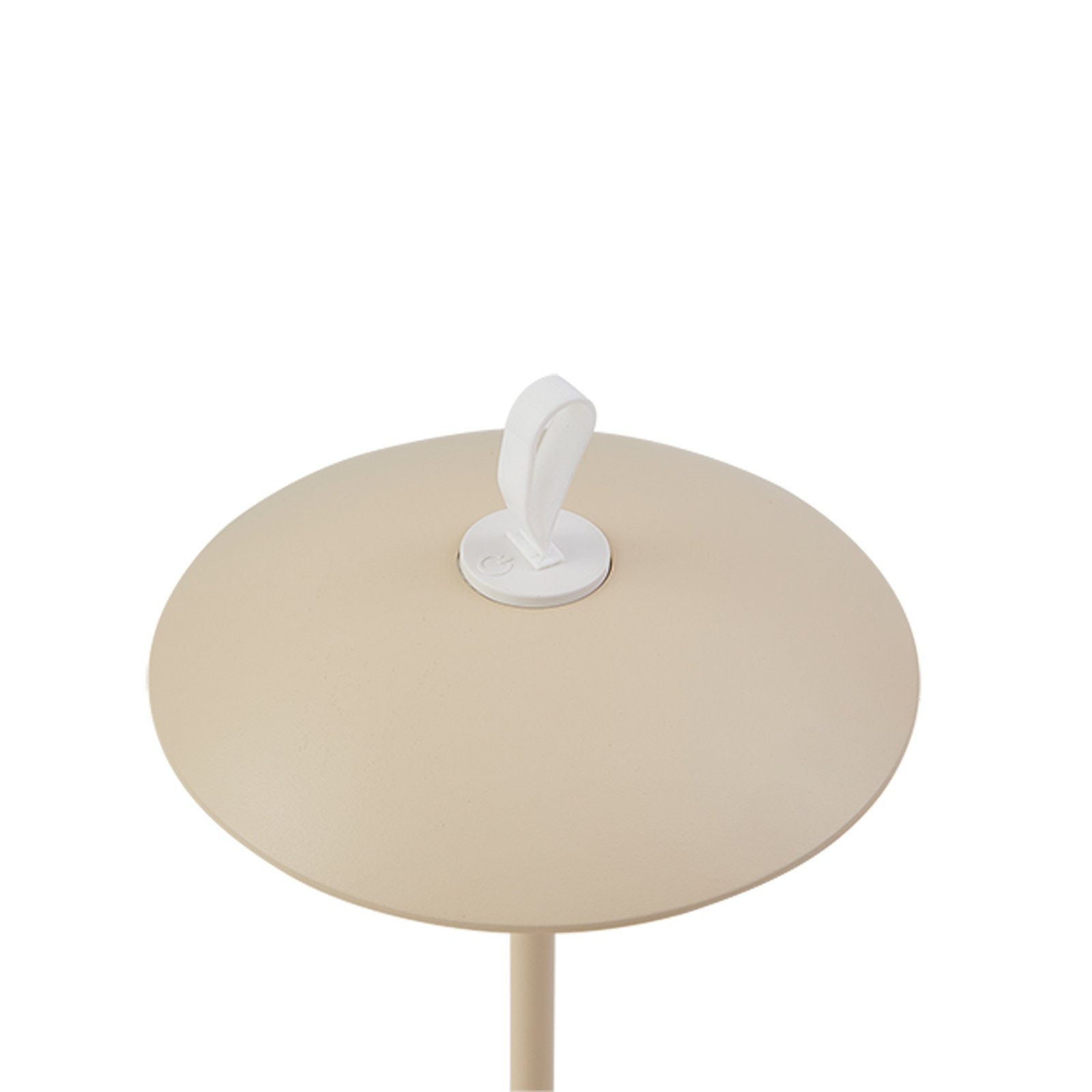 Lámpara de mesa LED con batería de Lindby Kanani, beige, atenuable