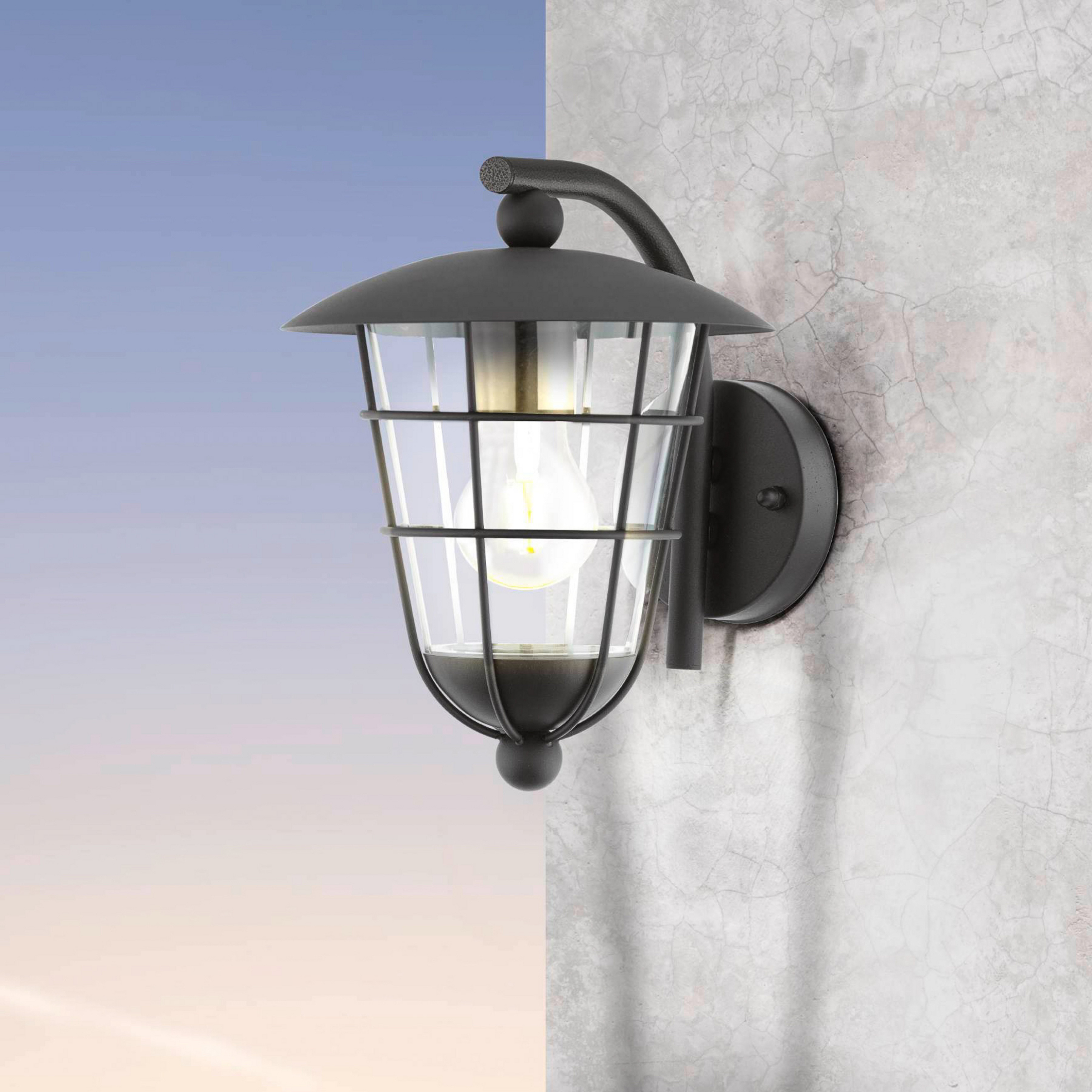 Applique da esterni Pulfero, nero, downlight
