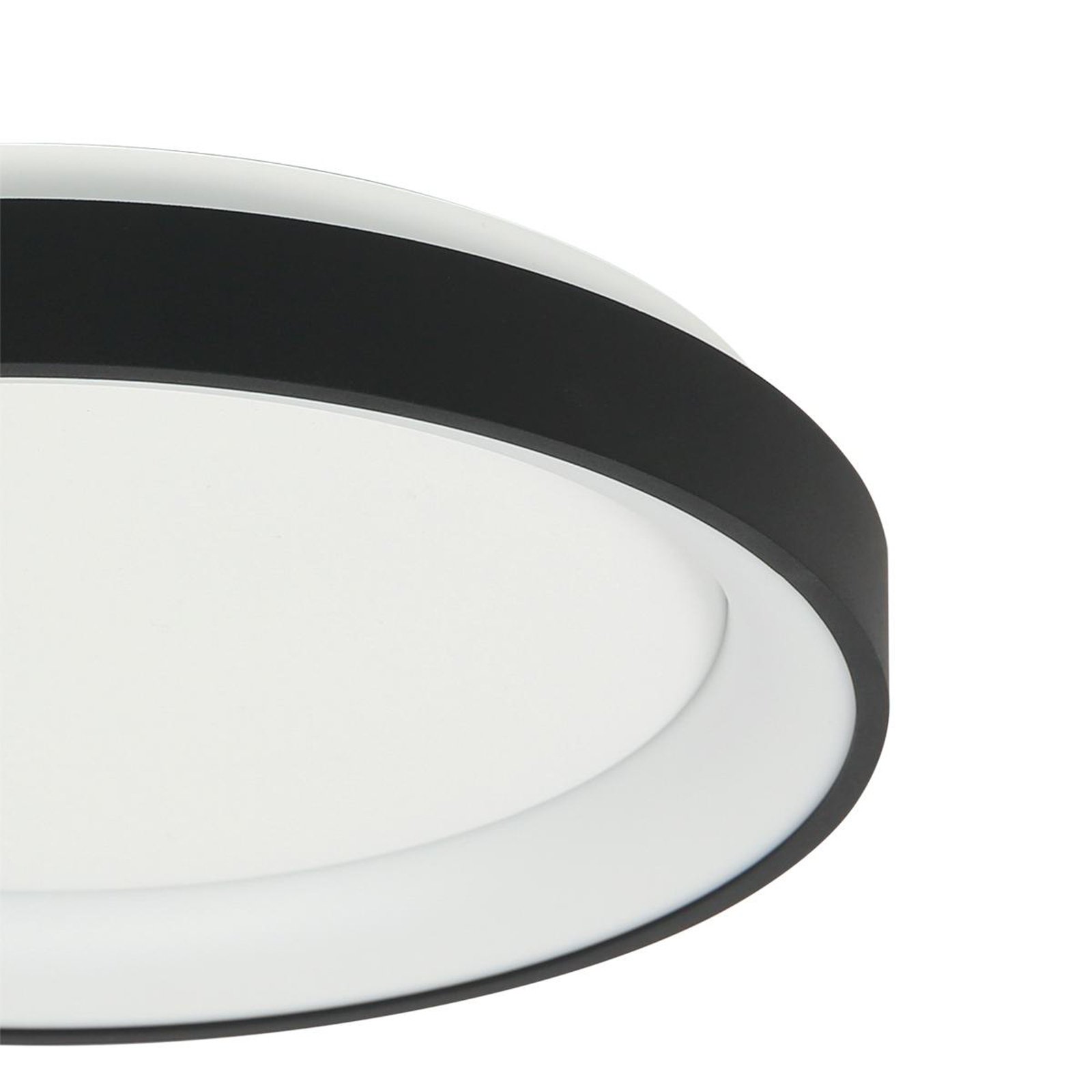 Candeeiro de teto LED Ringlede, preto, altura 6 cm, Ø 28 cm