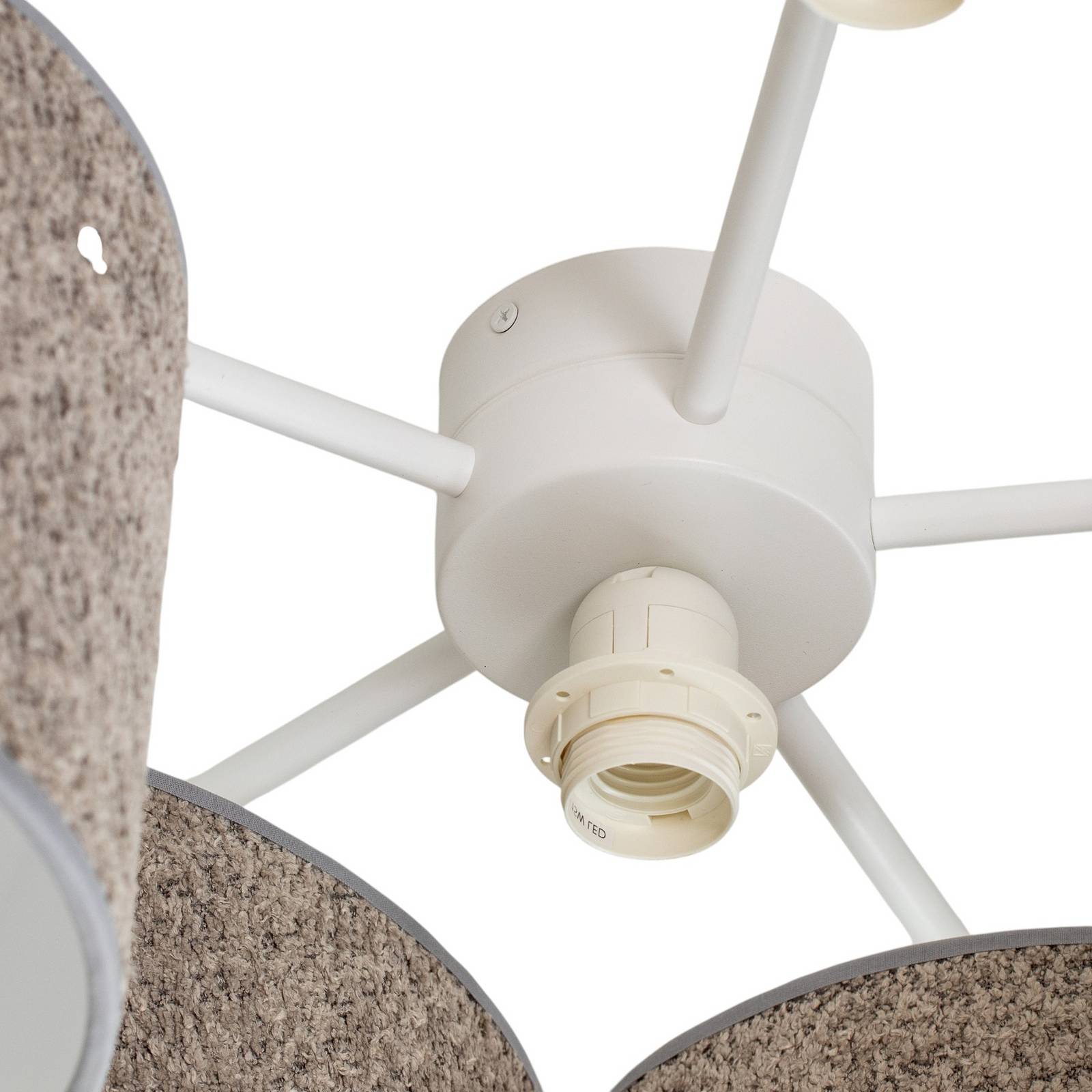 Lampa sufitowa Boucle z sześcioma kloszami, szara