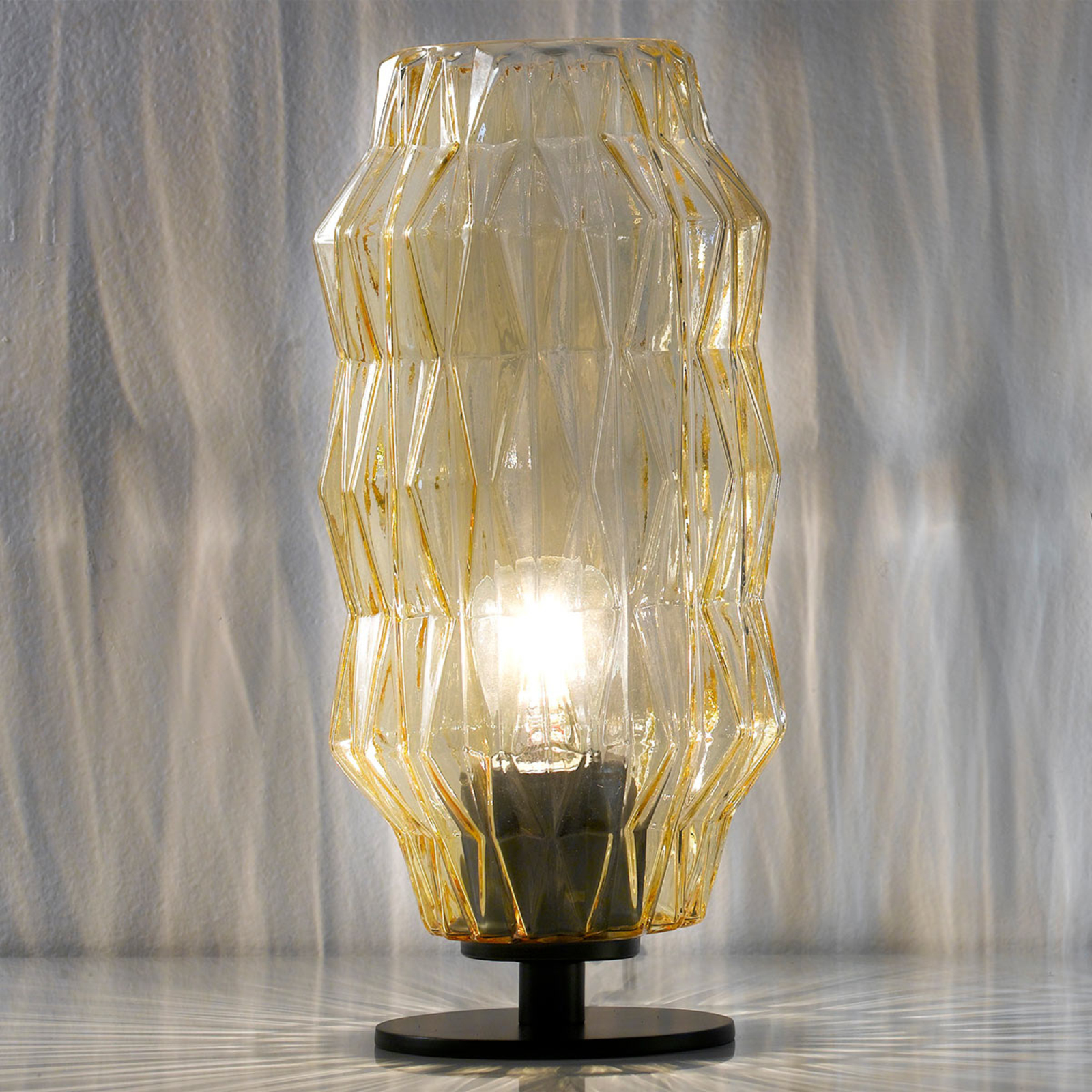 Origami table lamp, amber