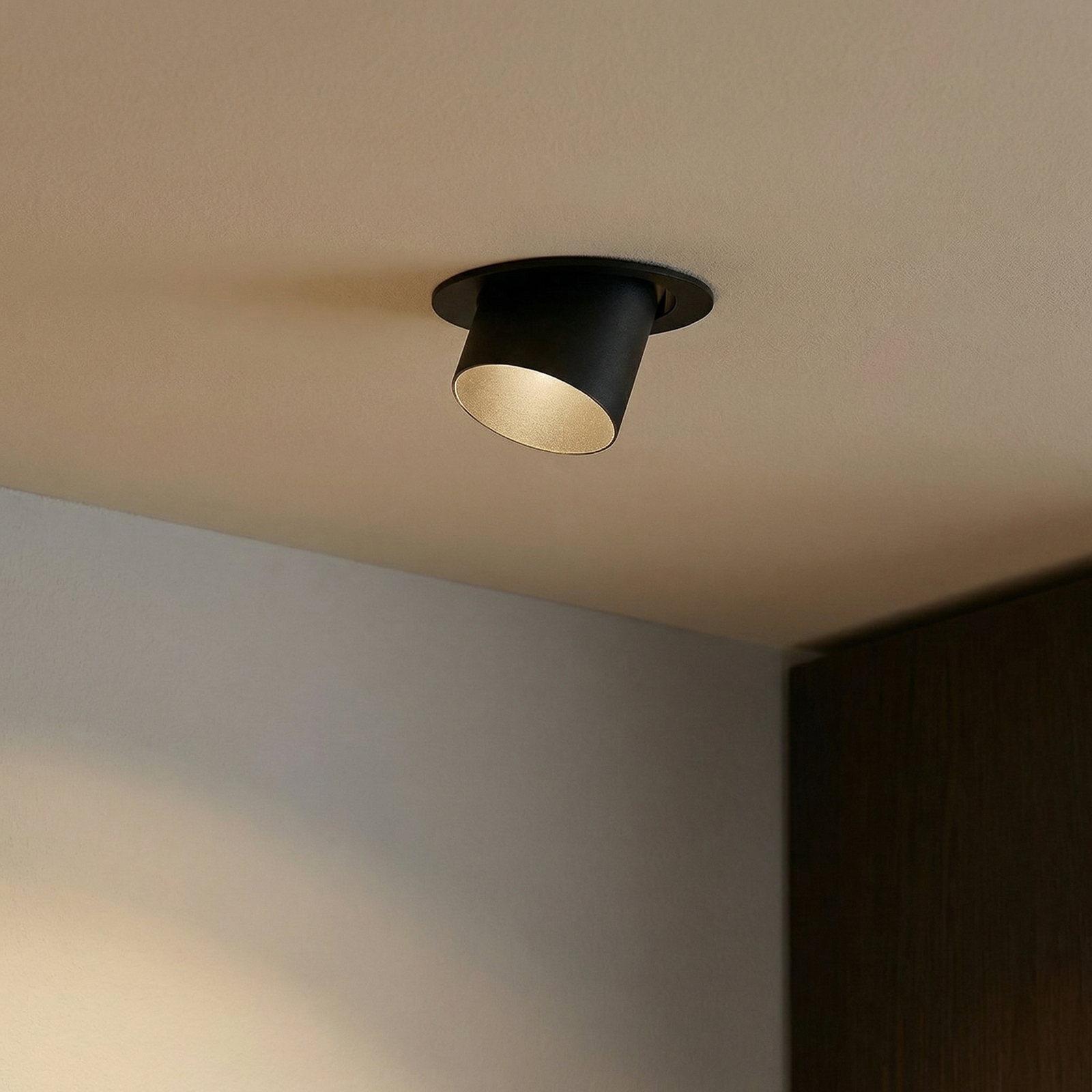 Projetor de teto Lindby Thorid, Ø 9 cm, preto, metal, GU10