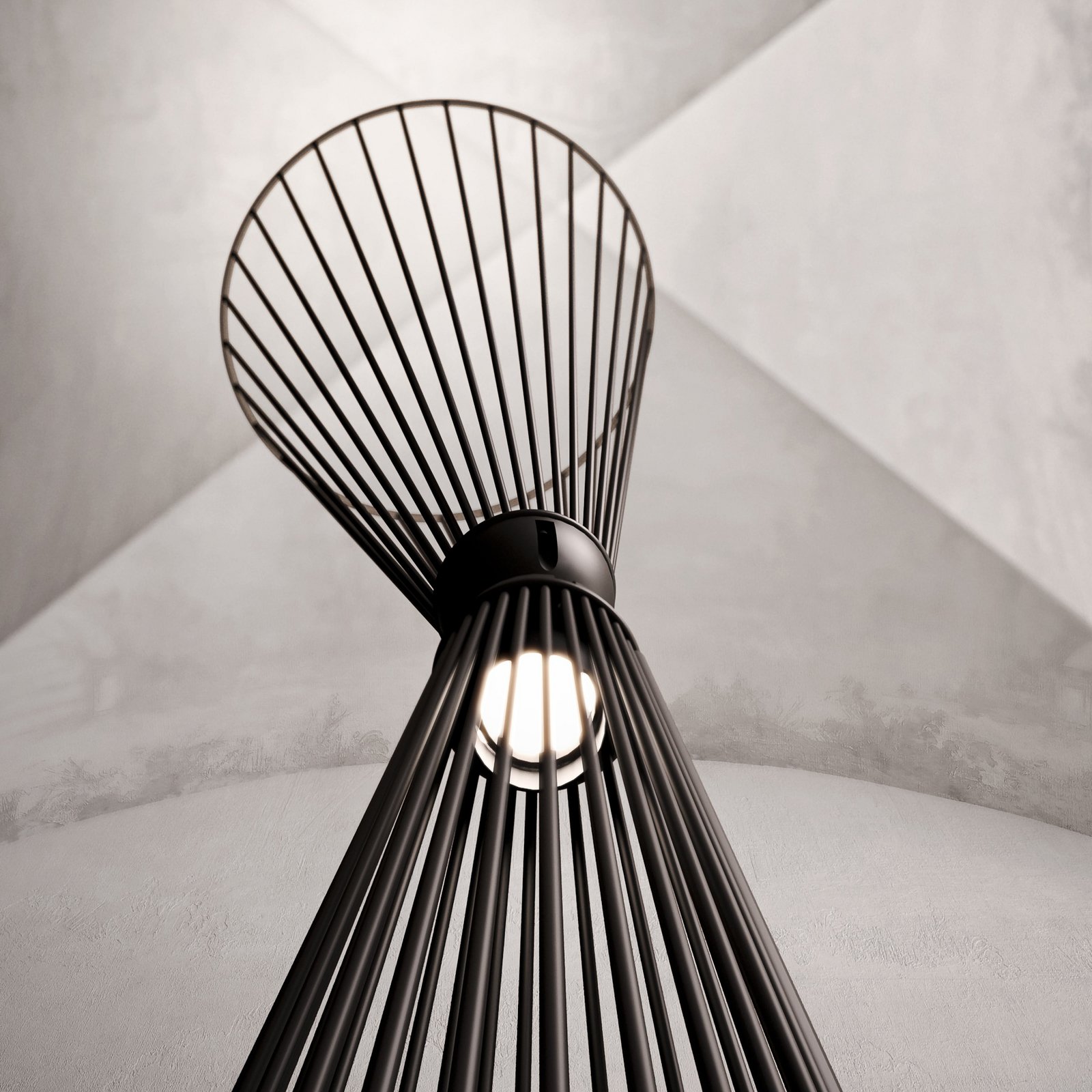 Karman LED floor lamp Ikonika, black, height 180 cm, metal