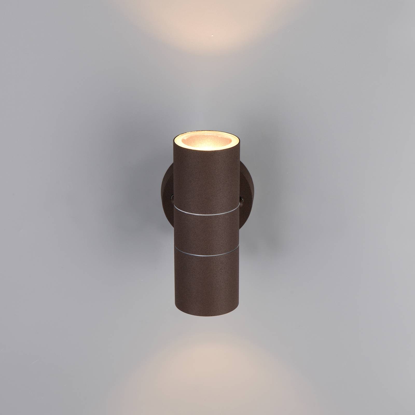 Trio Lighting Turia outdoor wall lamp, rust-coloured, height 16 cm, metal