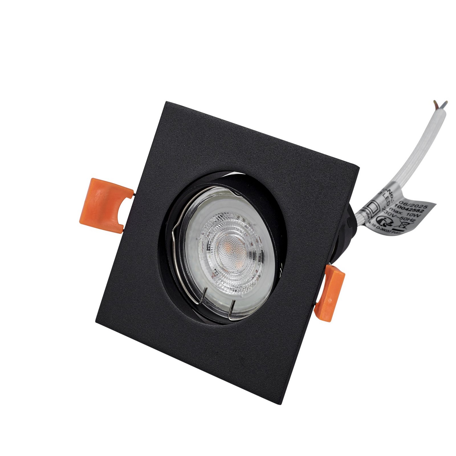 Prios Downlight Fibur, black, 9cm