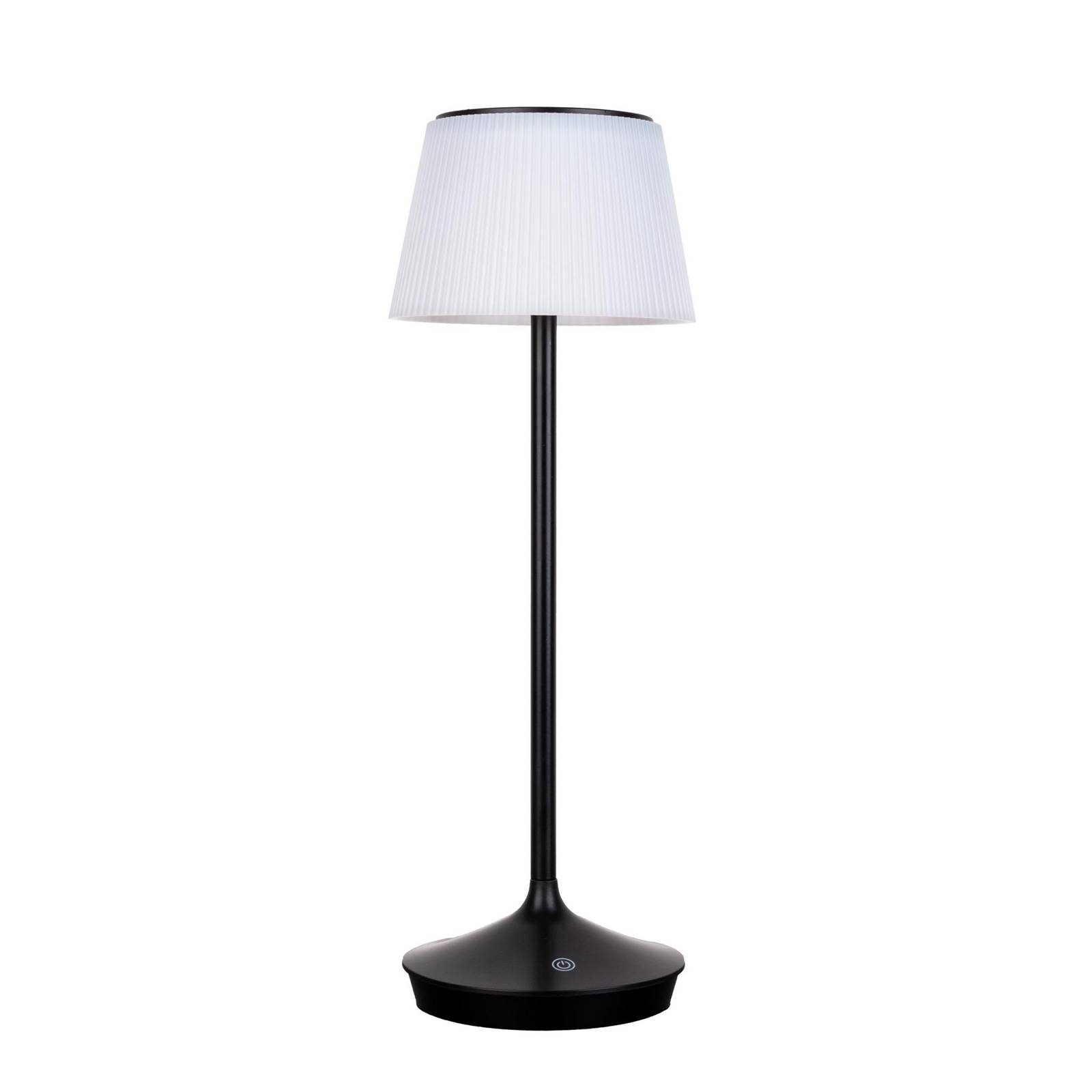 NÄVE Leuchten Solar-/ Akkutischleuchte EMMI inkl. CCT / Touch; 13x13x13x38 cm (LxBxØxH); schwarz