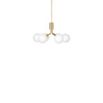 Nuura Pendelleuchte Apiales 6, Ø 50 cm, messingfarben/opal