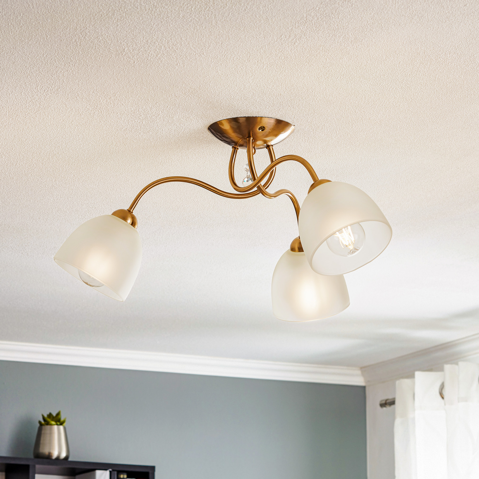 Taklampe Svetlana, 3 lyskilder, platina