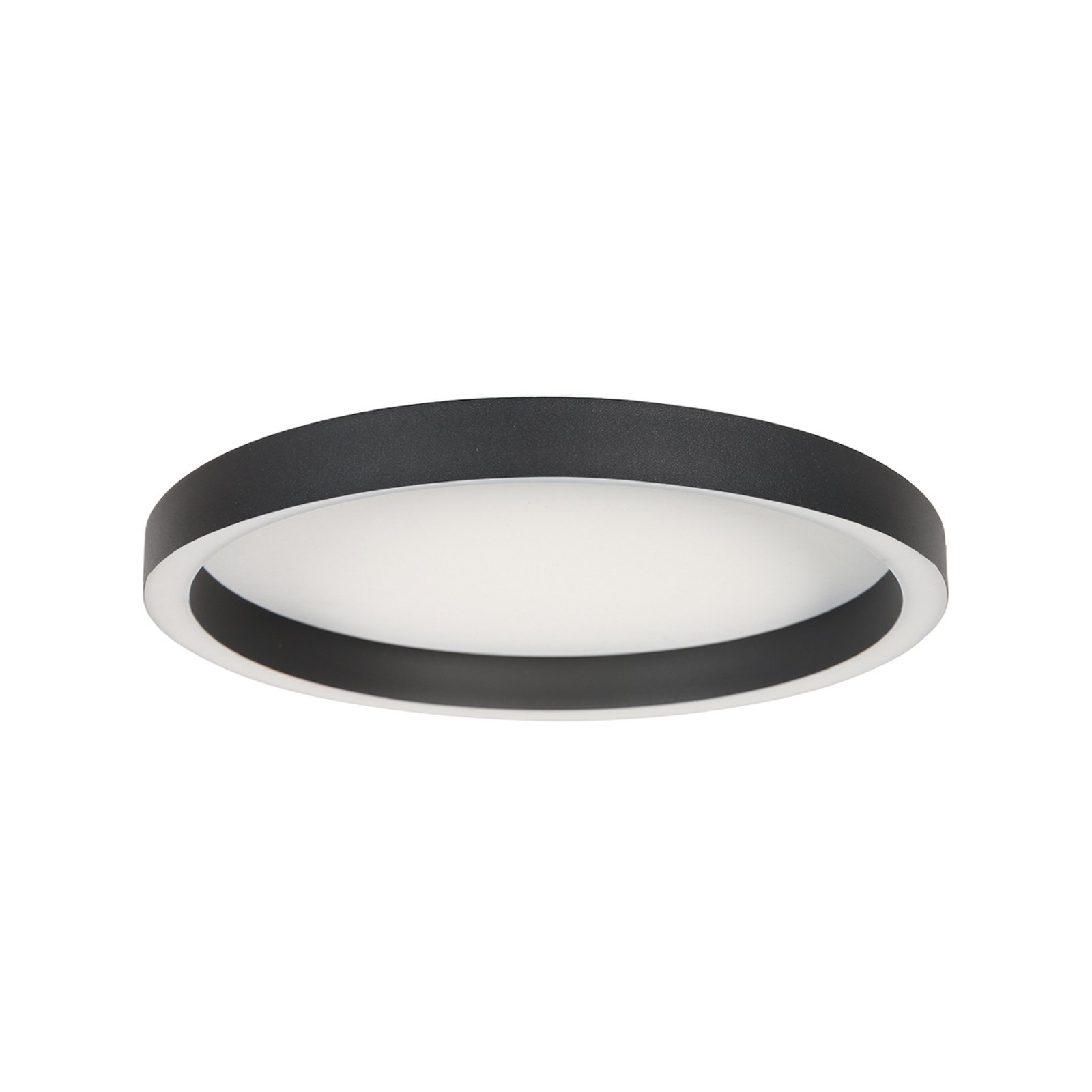 LED-taklampe Ringlux, svart, Ø 40 cm, metall, 2700 K