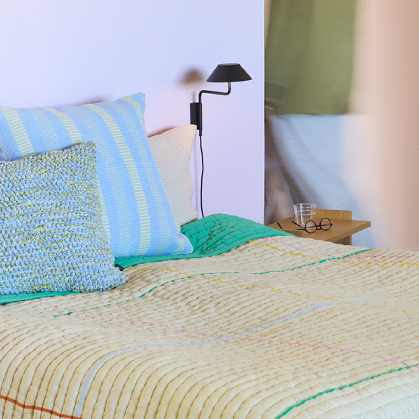 Cuscino Blend azzurro, lunghezza 40 cm - Hübsch