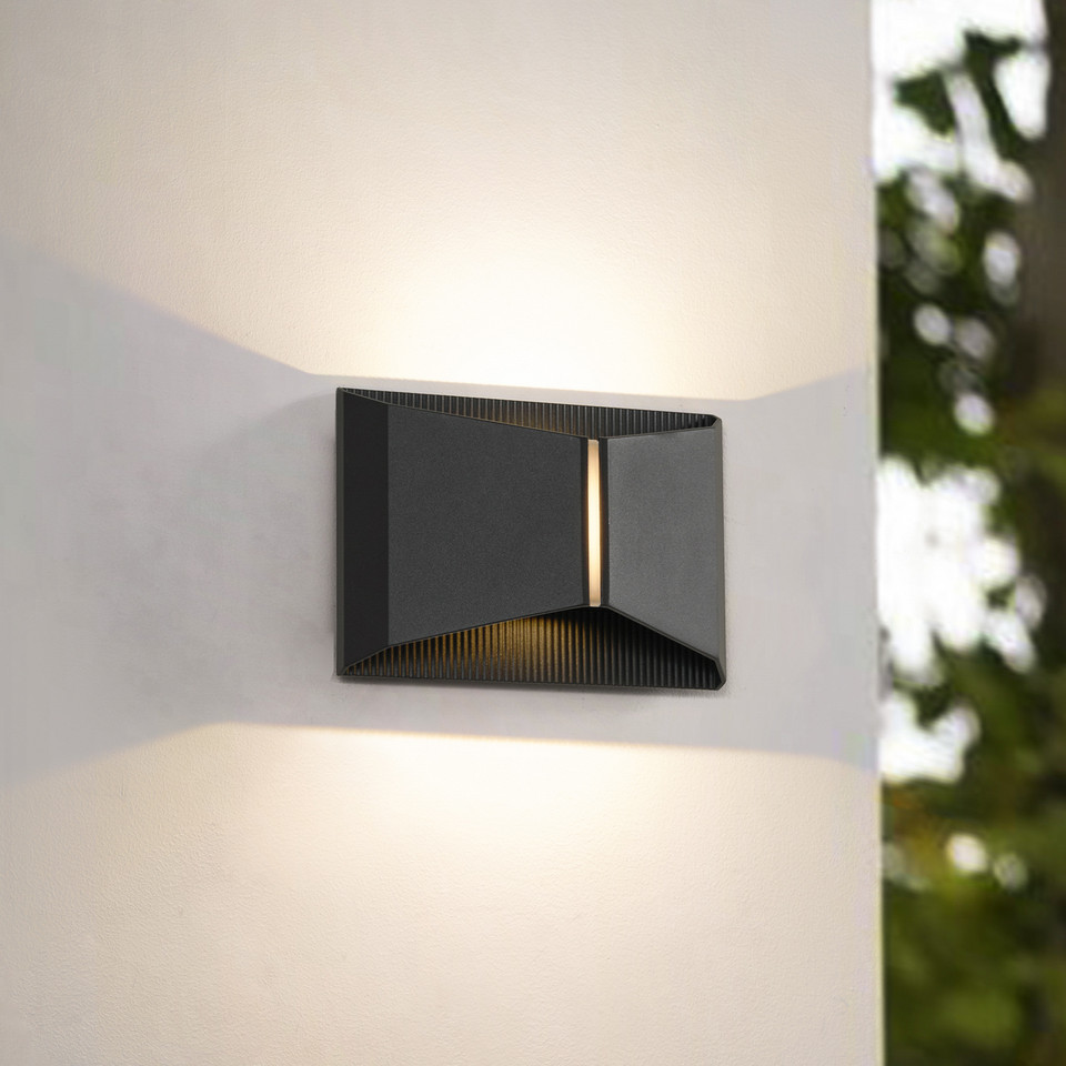 Lindby Anlira LED-utomhusvägglampa, svart från Lindby