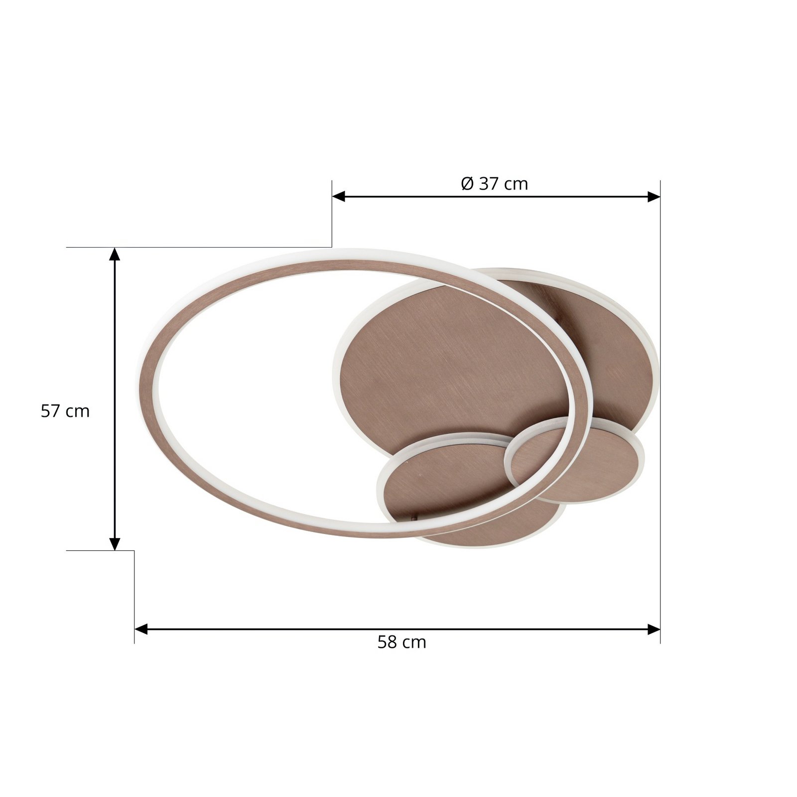 Circulo LED stropní svítidlo CCT stmívatelné hnědé - Lucande Circulo LED stropní svítidlo CCT stmívatelné hnědé - Lucande