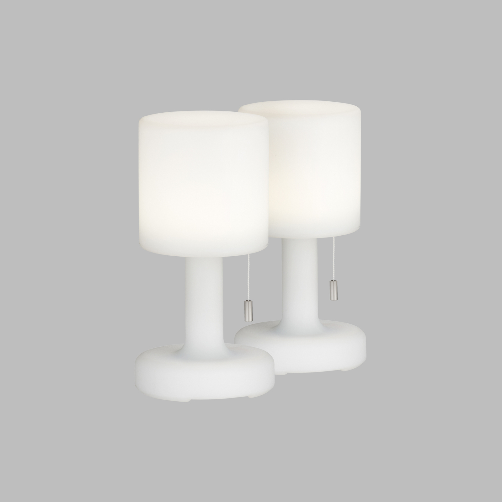 Termoli LED battery table white cylindrical 2-set