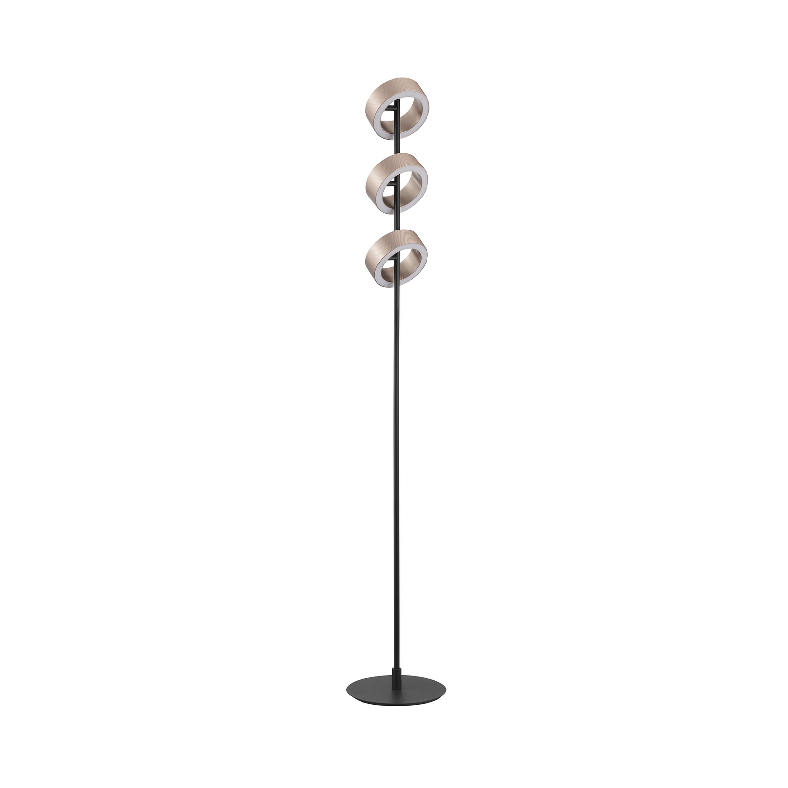 LED-stoječa svetilka Axion, črna/rjava, višina 150 cm, CCT, z možnostjo