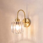 Wandlamp Yakops, goudkleurig, Ø 13 cm, glas/metaal, E14