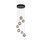 Popup LED-Hängelampe, grau/rauchgrau, Ø 40 cm, 7-flg. - PURE