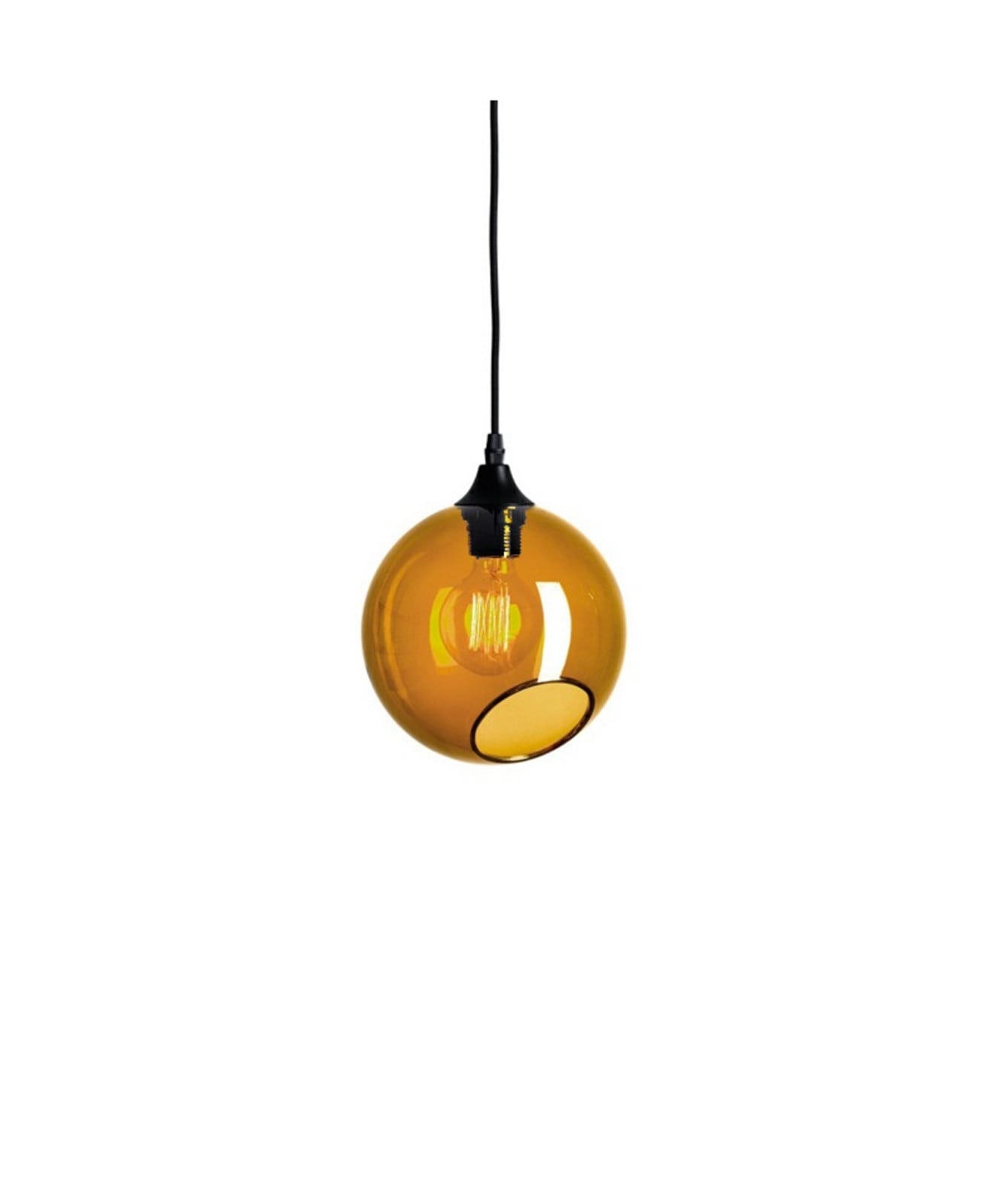 Ballroom Pendel Amber m/Sort Sokkel DESIGN BY US - Spisestue - Glas