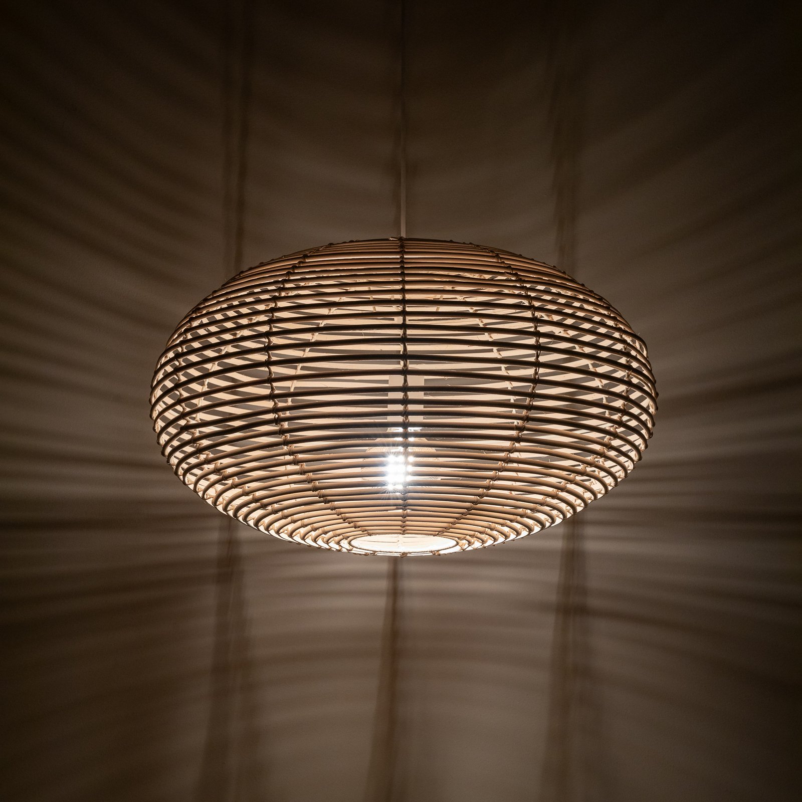 Hängeleuchte RATTAN, Ø 60 cm, naturbraun, Rattan, E27