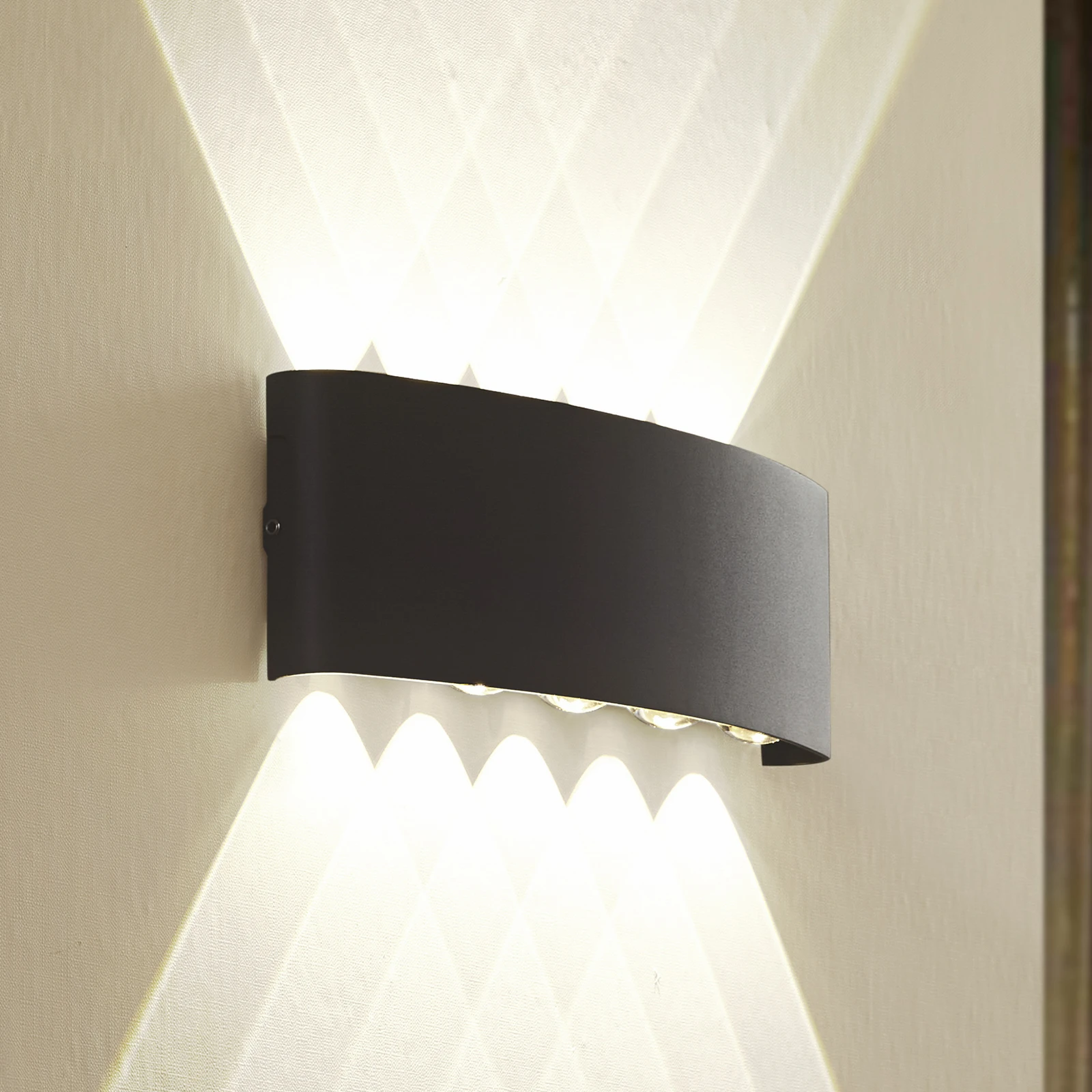 Lindby applique da esterni LED Ithan, a 5 luci, antracite, metallo