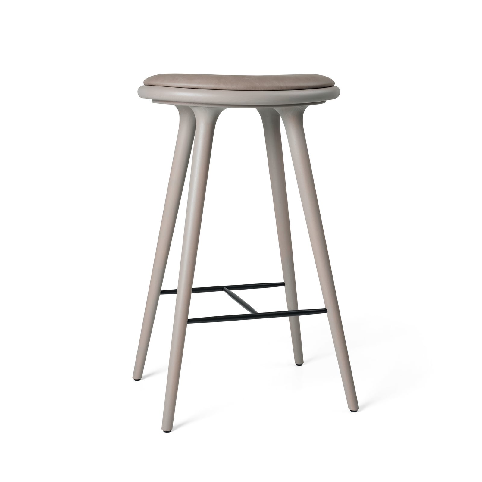 Chaise, grise, hêtre/cuir, hauteur 74 cm - Mater Chaise, grise, hêtre/cuir, hauteur 74 cm - Mater