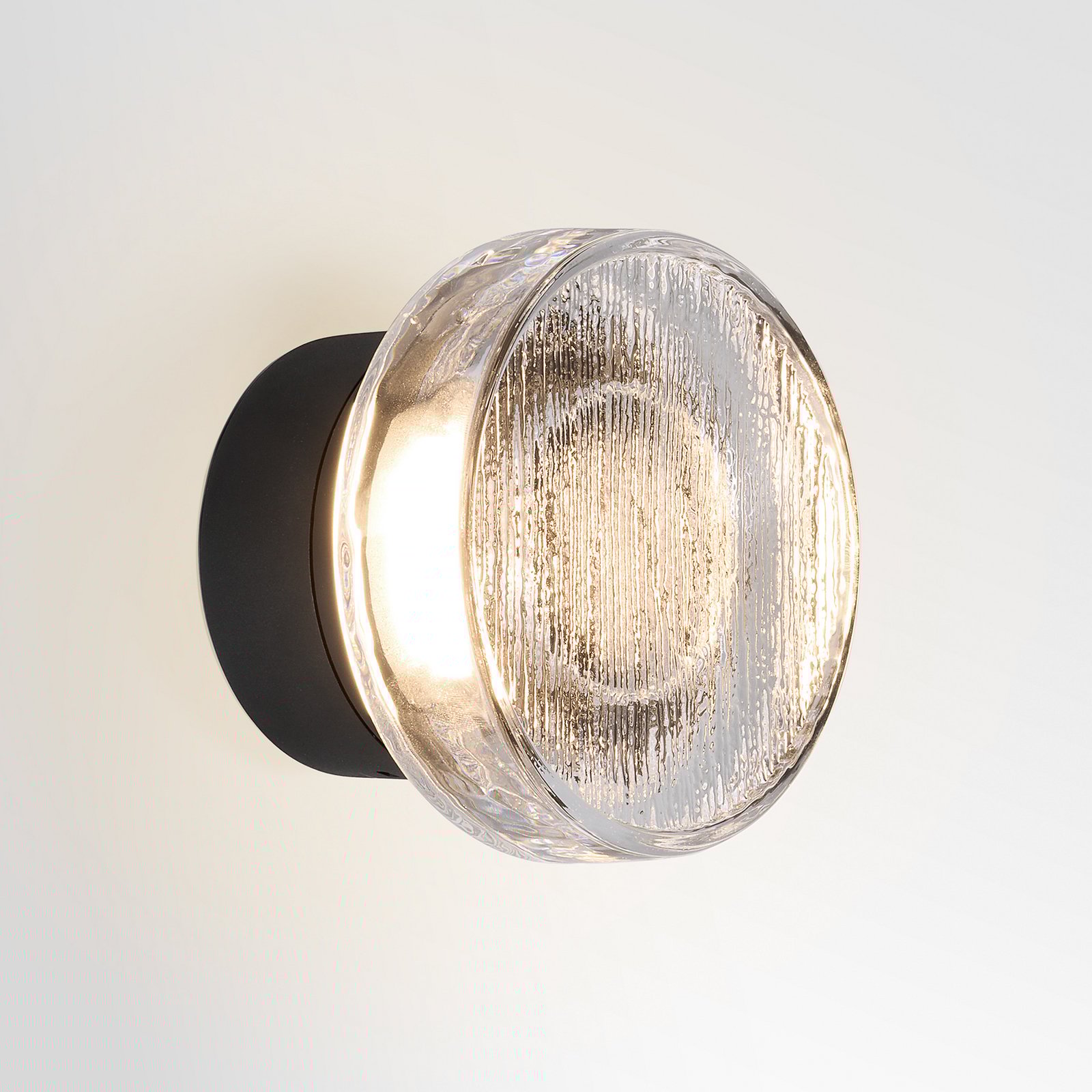Applique d'extérieur LED MARSET Roc, Ø 14 cm, noir/translucide