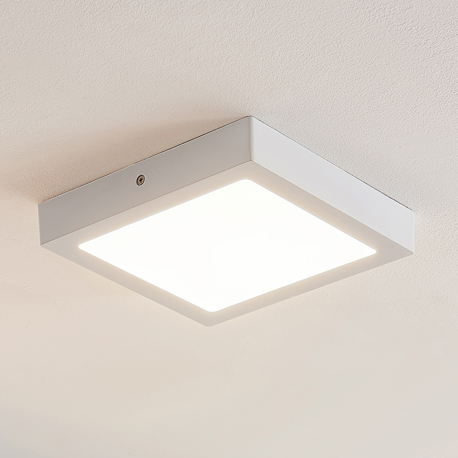 ELC Merina LED ceiling lamp white, 21.5 x cm, for Living / Dining Room, aluminium, 18 W, energy efficiency: A+, L: 21.5 cm, W: 21.5 cm, H: 3.5 cm