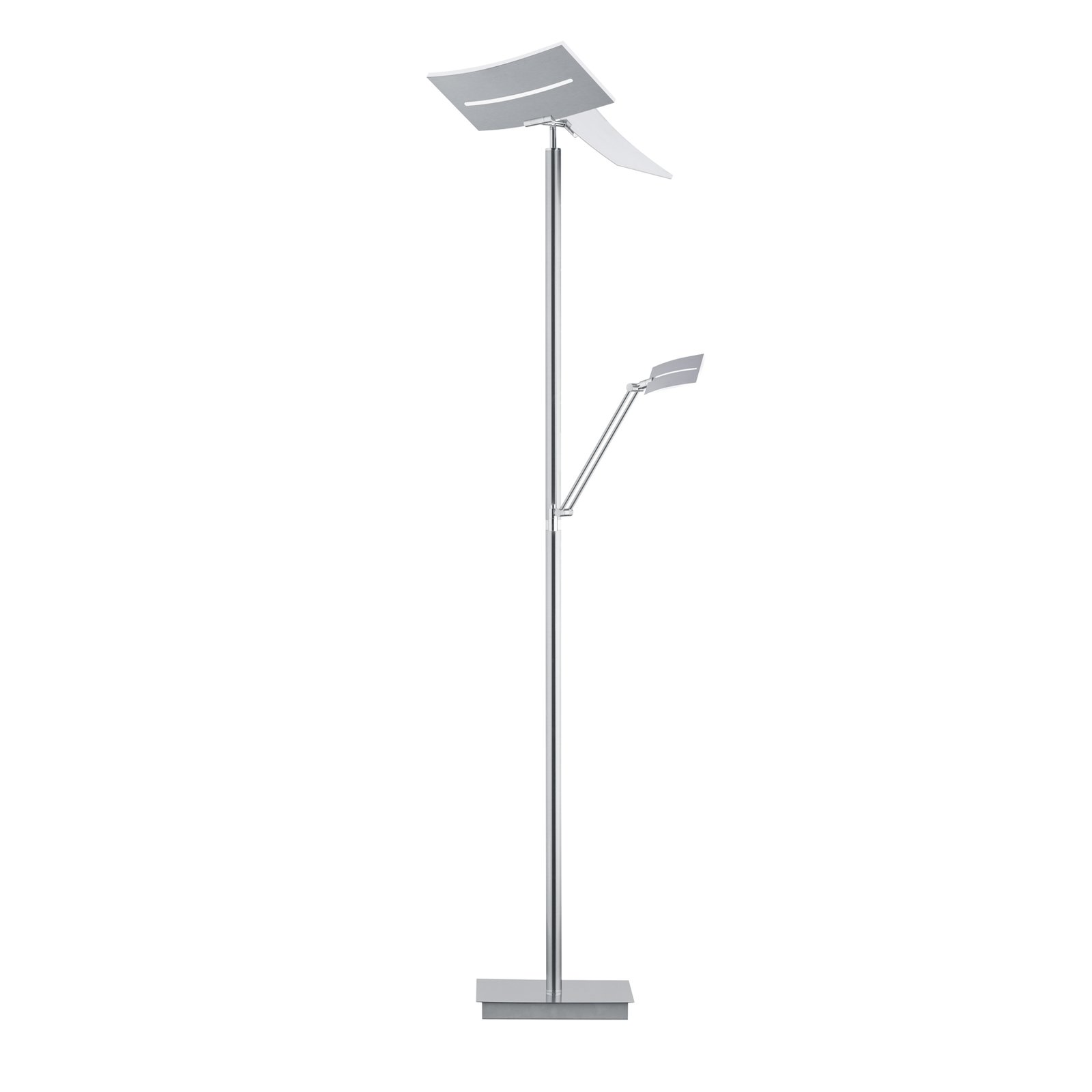Evolo LED-gulvlampe CCT med læselampe nikkel/krom