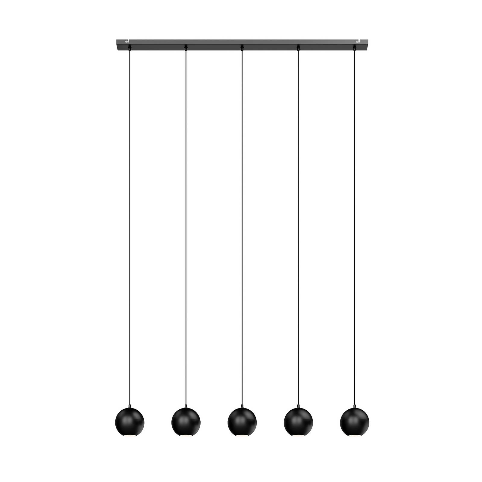 HELAM Pendelleuchte Midnight ganz in Schwarz 5-flammig