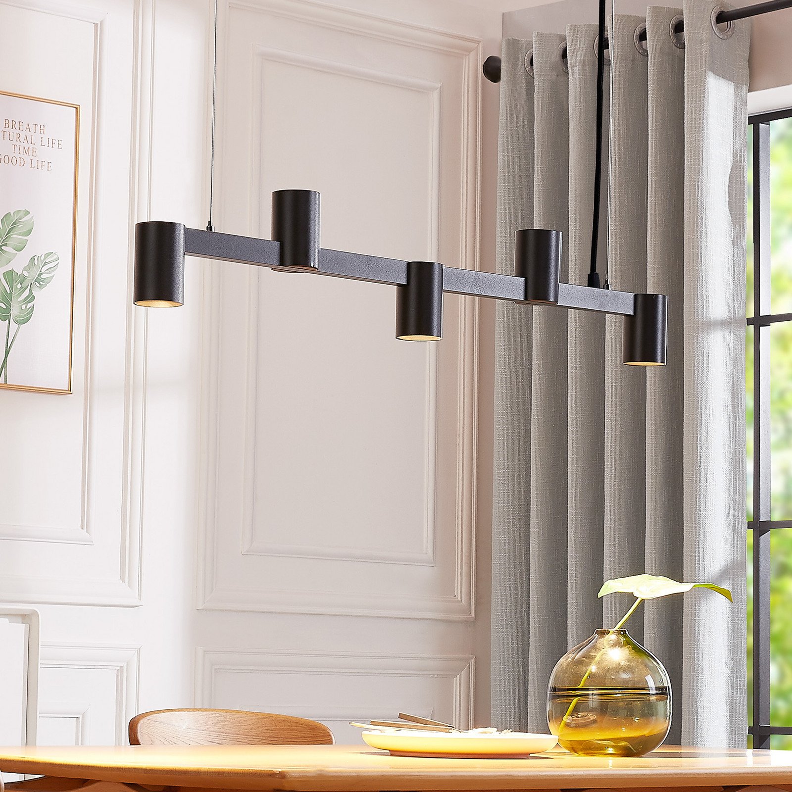 Arcchio lampă suspendată Brinja negru 120 cm 5 becuri GU10 - Camera de zi / sufragerie - modern - Metal
