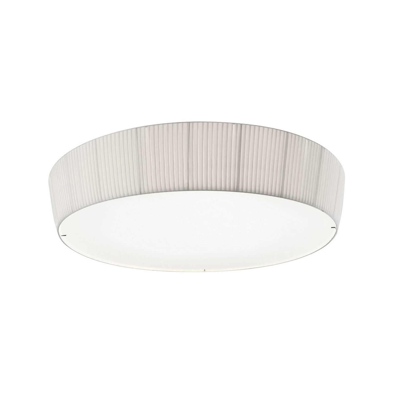 Plafonnier LED Bover Plafonet Ø 95 cm blanc alu/tissu