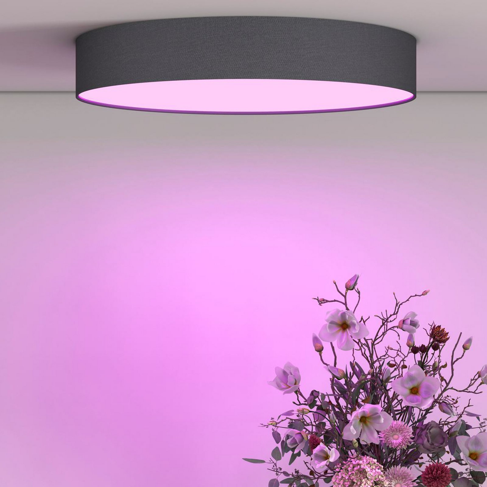 Calex Smart LED mennyezeti lámpa Fabric, Ø 40 cm, RGBW, dimmelhető