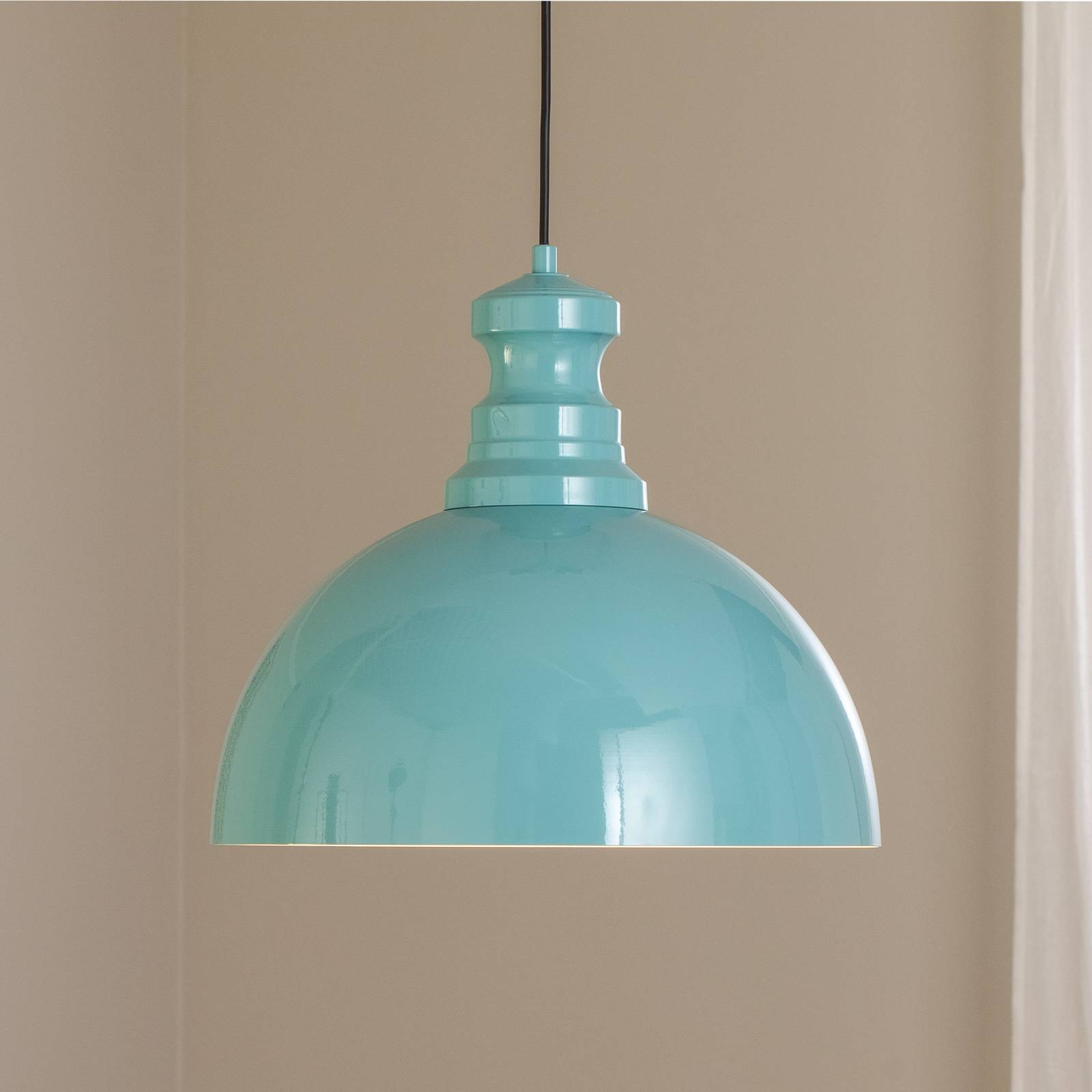 Lampa wisząca Kure, turkusowa, metal, Ø 40 cm E27