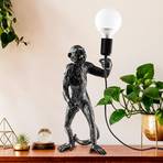 Lampada da tavolo Singe, nero, poliestere, altezza 46 cm, figura di scimmia