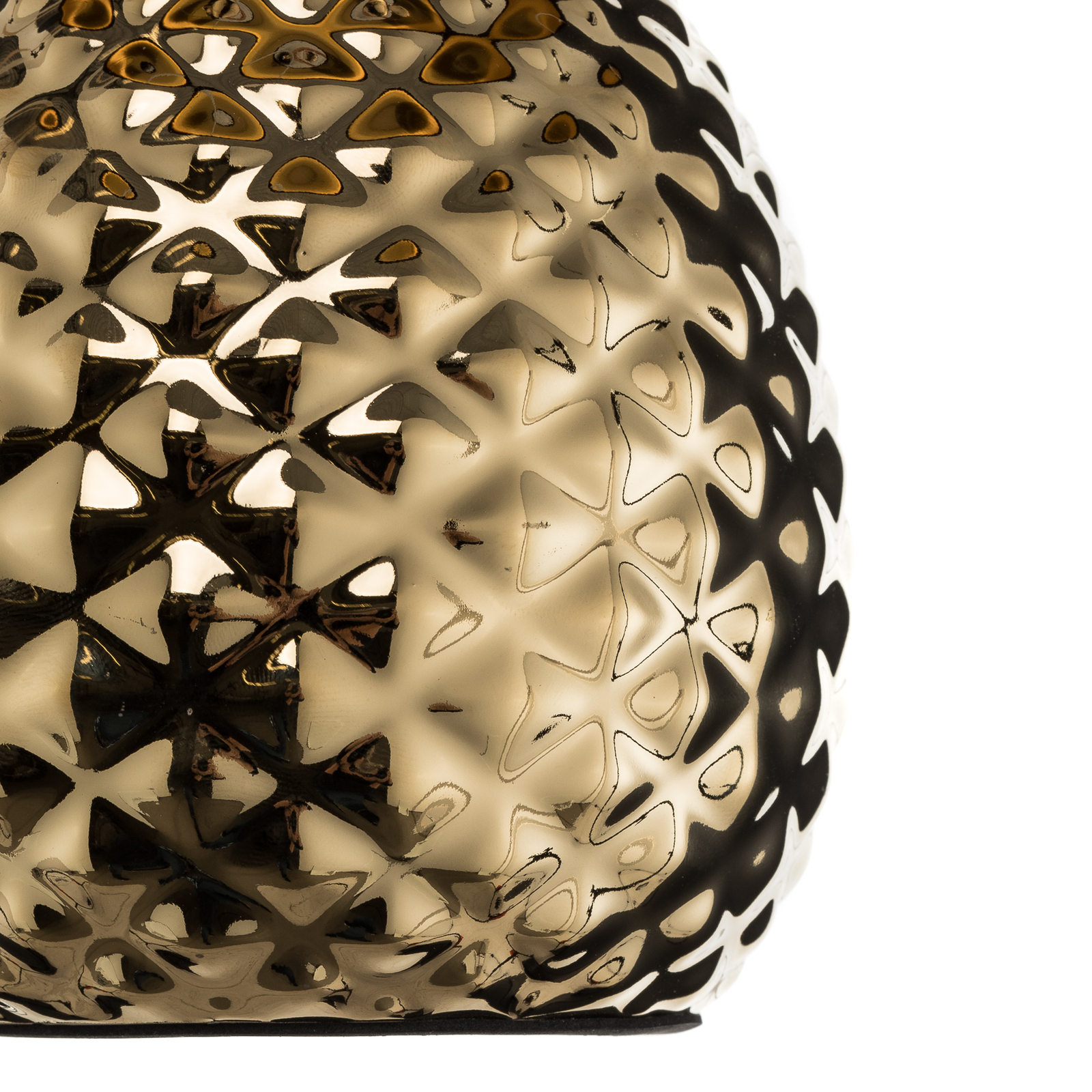 Pineapple ceramic table lamp, black and gold