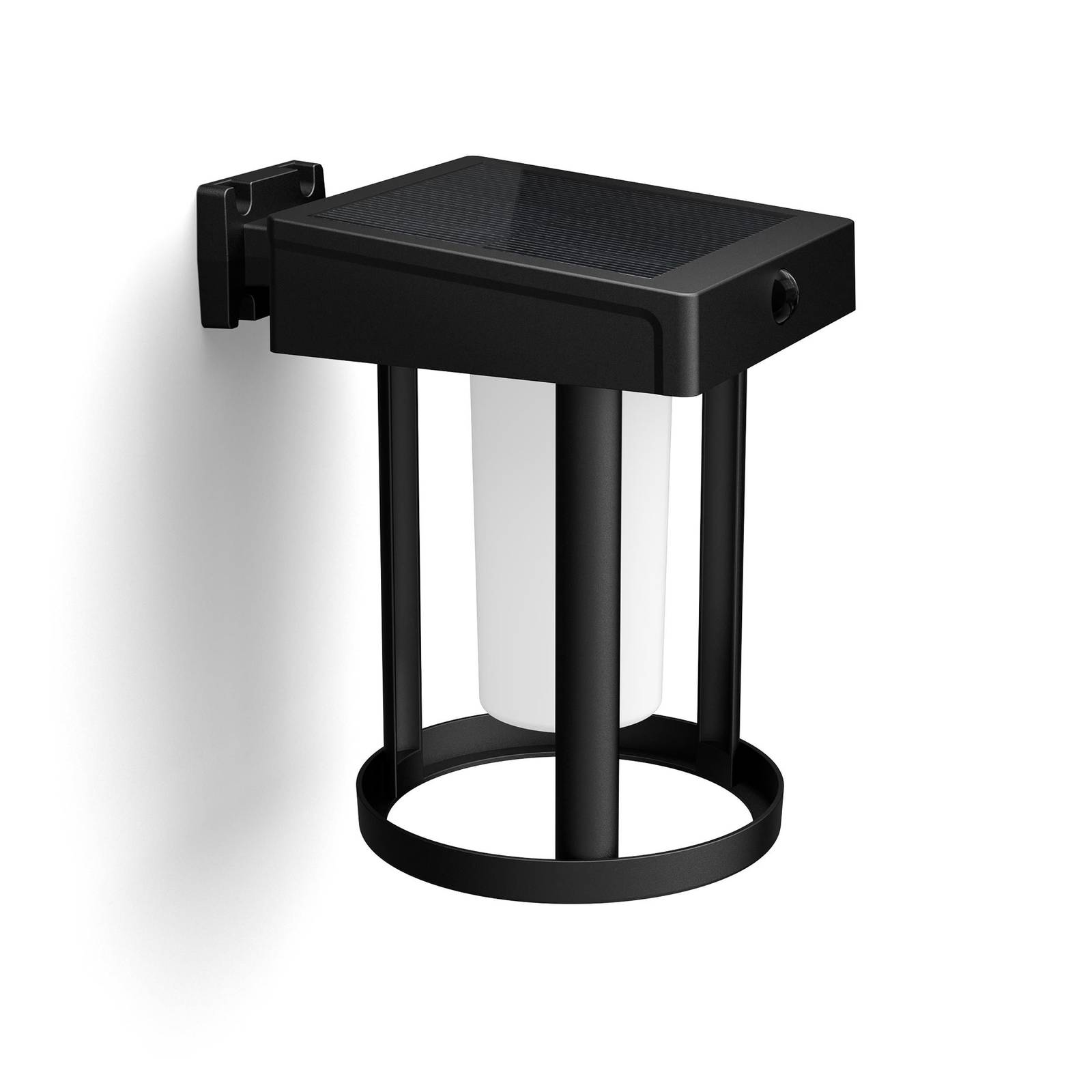 Philips Solar-Sensorwandlampe Camill, schwarz/weiß, Ø 14 cm