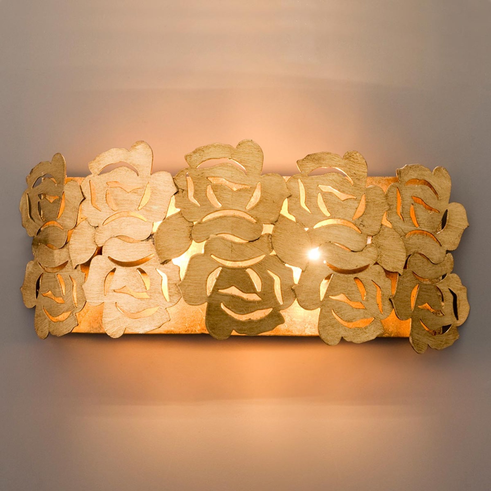 Ferro Luce Golden Genua wall light, for Living / Dining Room, metal, E14, 40 W, energy efficiency: A++, W: 35 cm, H: 20 cm