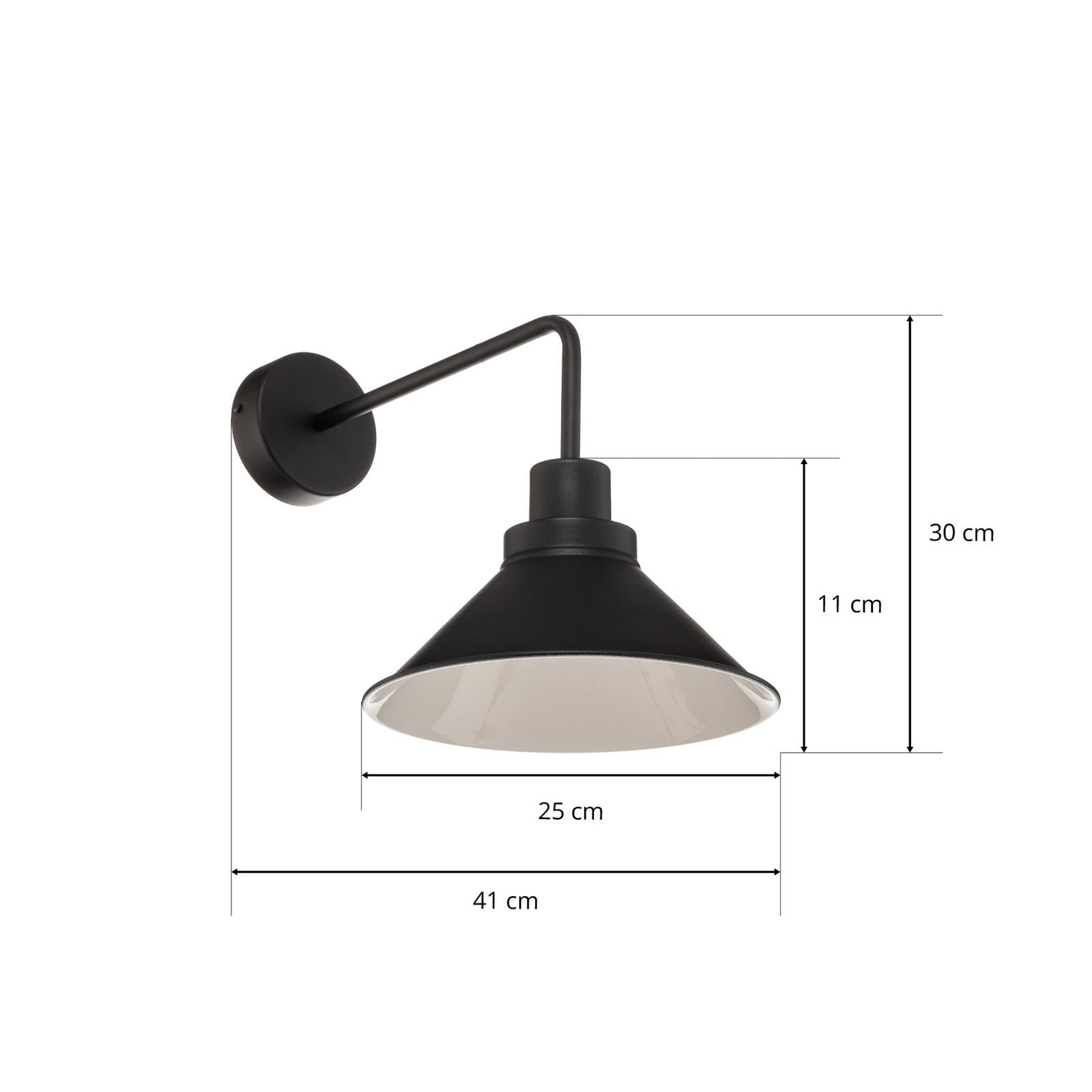 Wandlamp Craft I van metaal in zwart