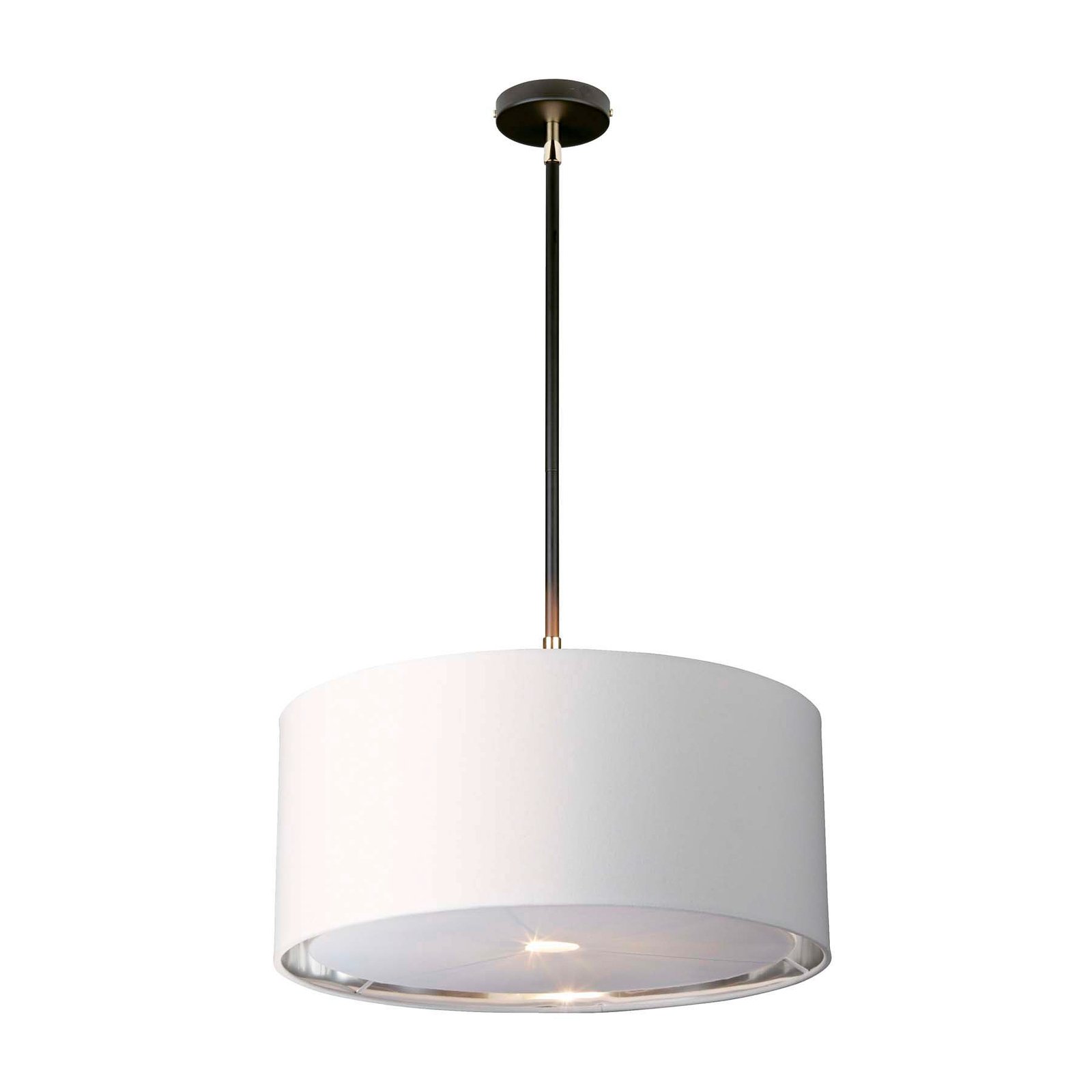 Balance pendant light, black/nickel polished, white lampshade