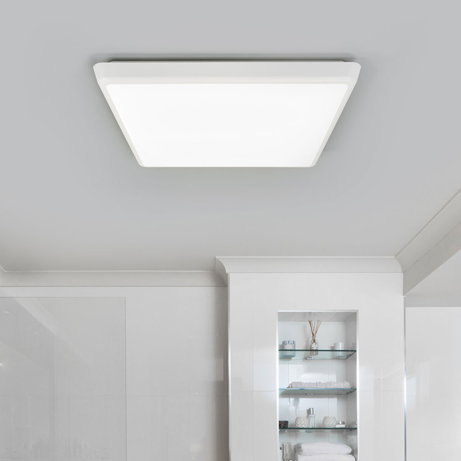 Augustin LED plafondlamp, hoekig, 40 x 40 cm