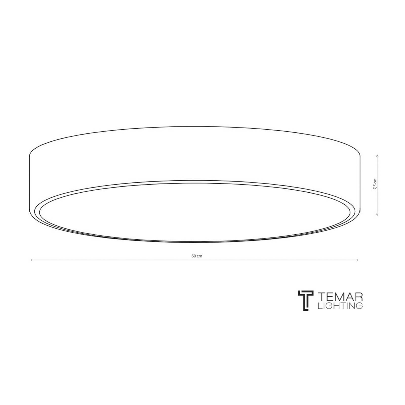  Temar Lighting Temar Lighting Cleo 600 Ceiling Lamp, Grey, Sensor, Ip20, ø 60 Cm, Metal 