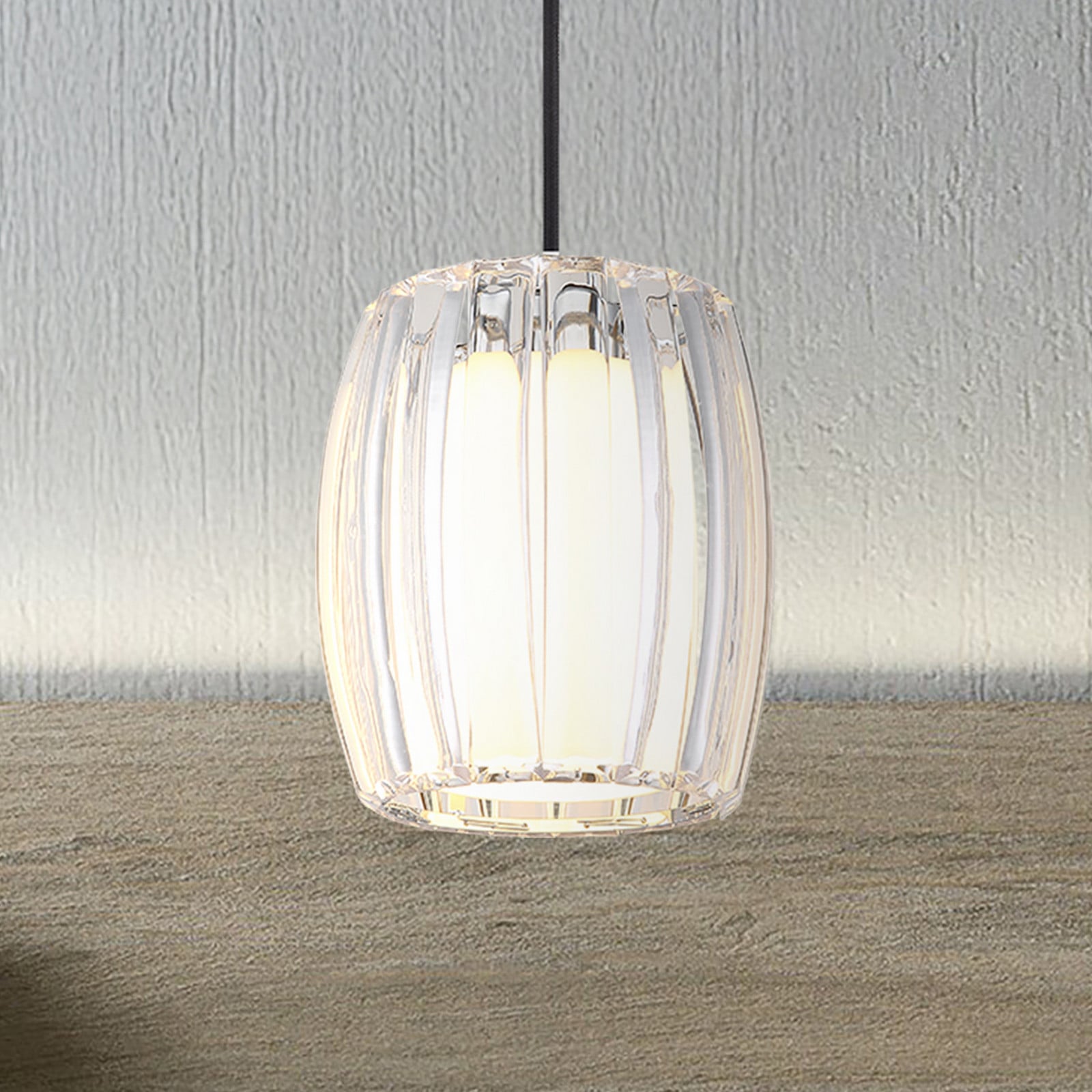 Globo Lampă suspendată Maribel Ø 18 cm crom/transparent metal - Camera de zi / sufragerie - Modern - crom transparent opal - Plastic