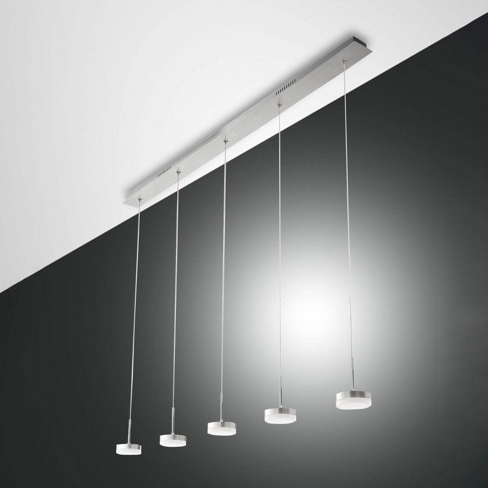 LED hængelampe Dunk, aluminium, 5 lyskilder, 3.000 K, metal