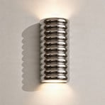 Kinkiet LED Lucande „Riff”, srebrny, ceramika, wysokość 25 cm
