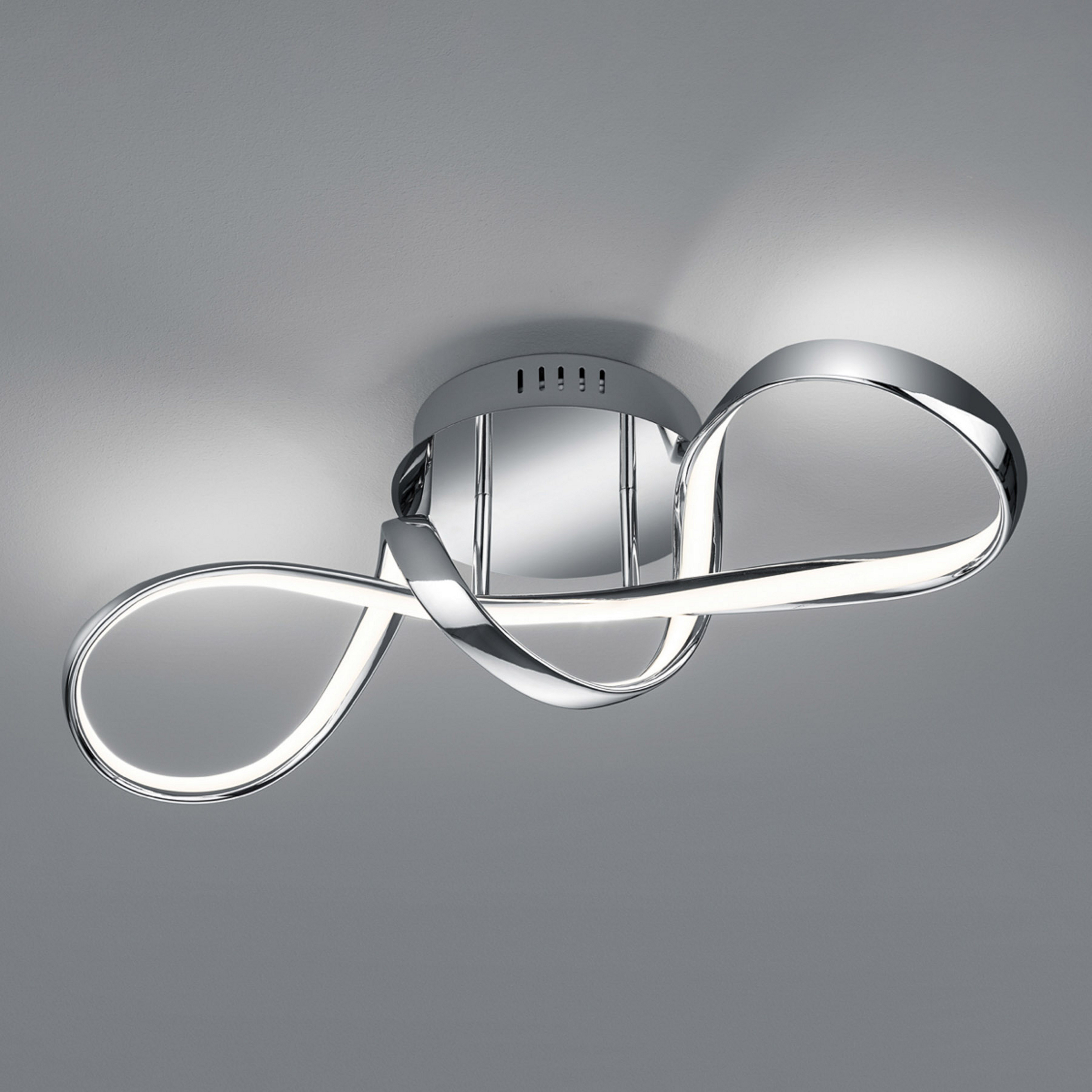 Plafonnier LED Perugia, variateur switch, chromé