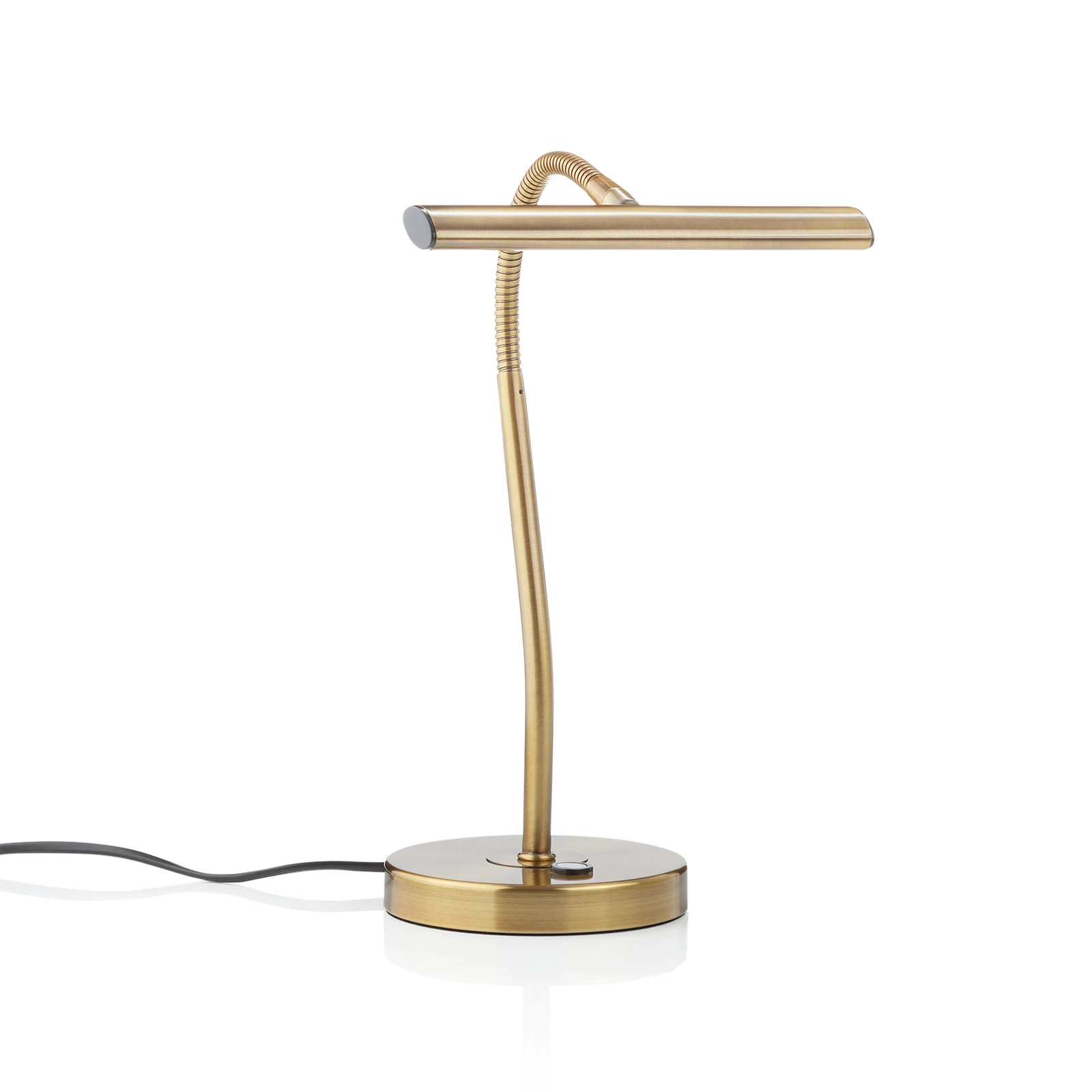 Ohýbatelná stolní lampa LED Curtis, starožitná mosaz