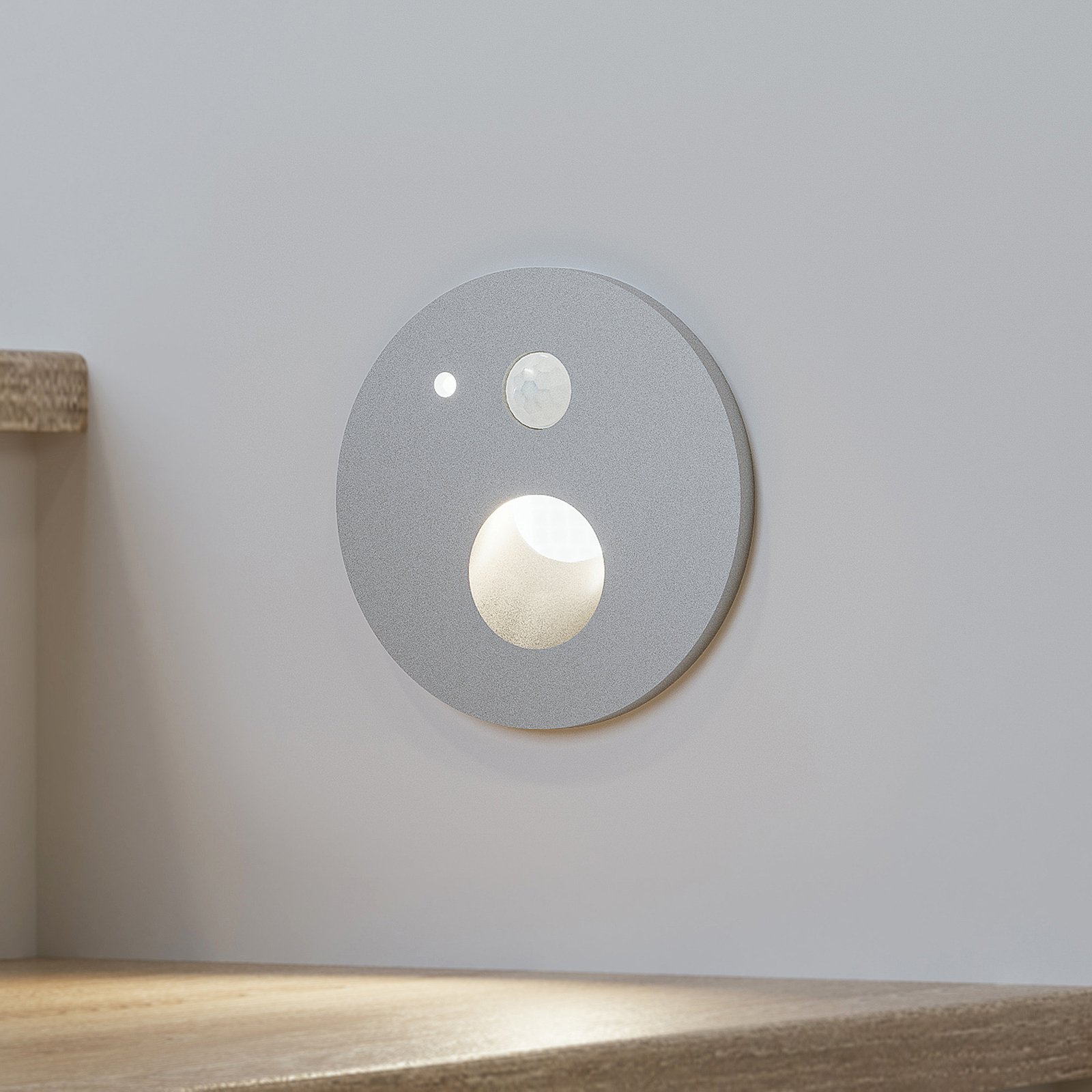 Arcchio Neru LED-inbyggnadslampa, rund, silver
