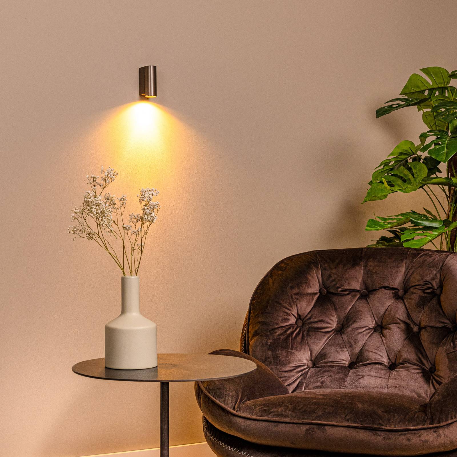 Wandstrahler Dupla, rostfarben, Höhe 9 cm, Metall günstig online kaufen