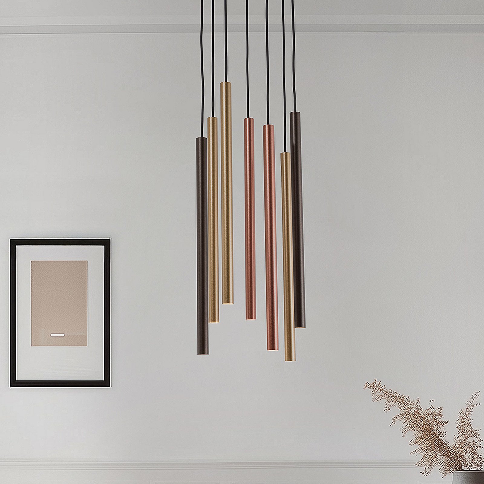 Euluna Lampă suspendată Laser 7 becuri Ø 30 cm colorată metal G9 - Camera de zi / sufragerie - Modern - auriu cupru maro