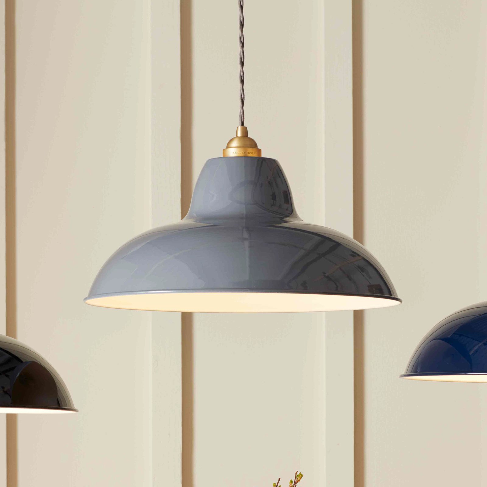Original 1227 Midi Wide Brass Hanglamp Elephant Grey - Anglepoise