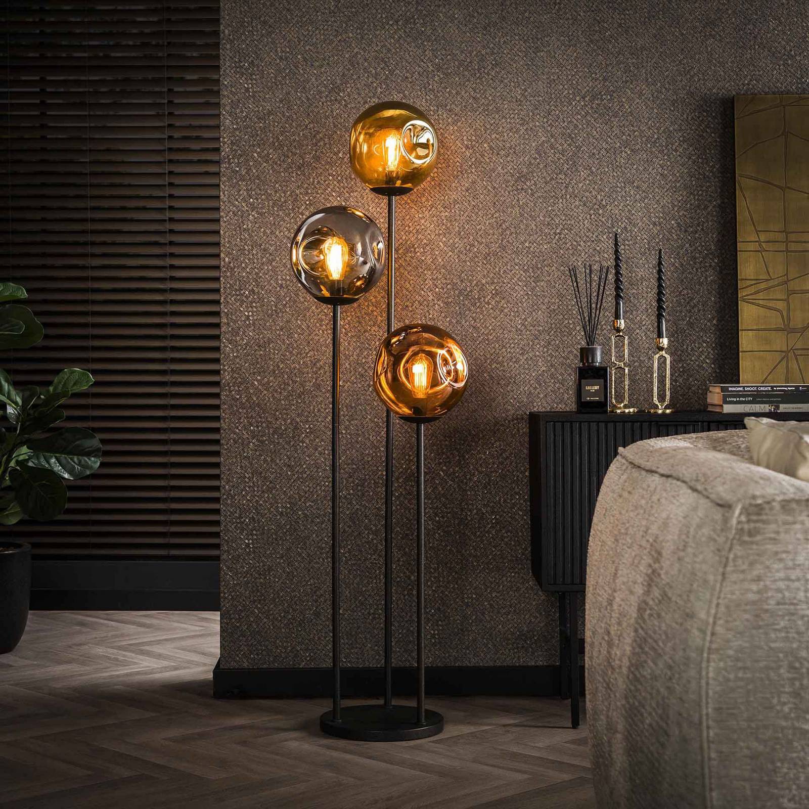 Zijlstra Stellar vloerlamp, 3-lamps, glas, metaal, veelkleurig